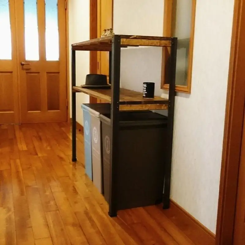 【天然無垢材】アイアンシェルフ（引き出しなしタイプ）　Interior G-S-S＜30-13a＞