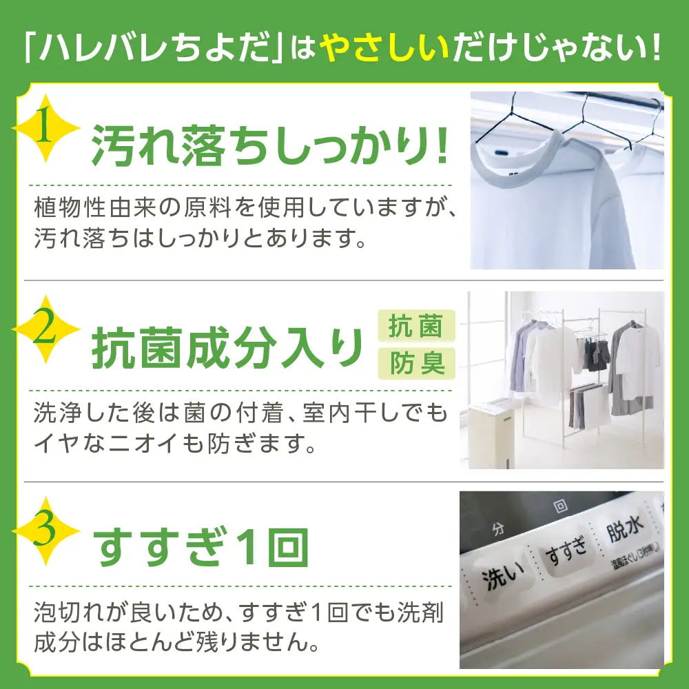 洗濯用洗剤ドラム式対応 1,400g×6袋 ハレバレちよだ 洗濯用