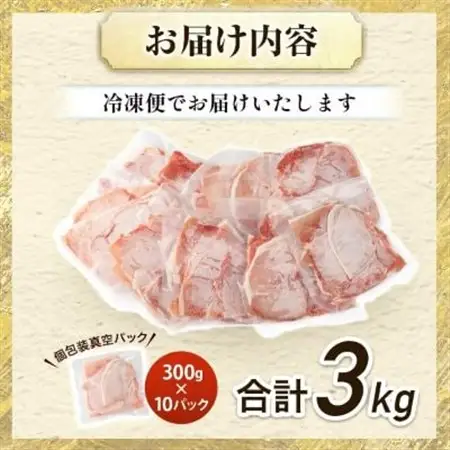 家計応援!国産 豚肉 計3kg!(300g×10P) 豚 切り落とし 小分けで便利【配送不可地域：離島】【1658904】