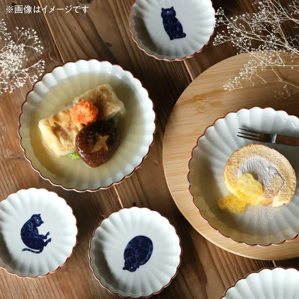 【波佐見焼】呉須猫 小皿 柄違い4点セット 食器【西海陶器】[OA480]