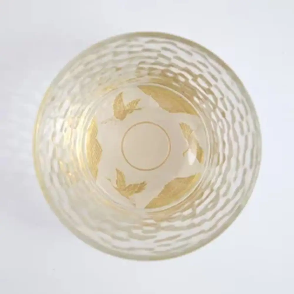 みよし漆器本舗 紀州塗り ぬりもん de Verre フリーグラス 蒔絵 万葉鶴 金鶴 ペアグラス 250ml