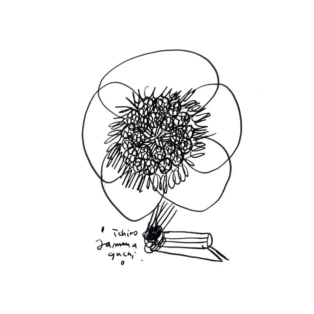 HANA / Ichiro Yamaguchi｜山口一郎氏イラスト刻印の庵治石プレート