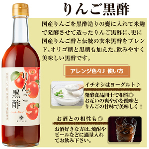 K-620-B りんご黒酢(490ml×2本 計980ml)【重久盛一酢醸造場】霧島市 りんご フルーツ黒酢 黒酢 酢 お酢 ビネガー 重久本舗