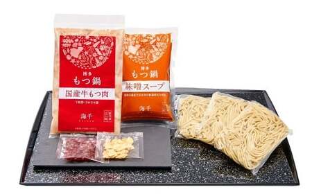 【6ヶ月定期便】【ご家庭用】博多もつ鍋 味噌味 3人前 国産牛モツ ちゃんぽん麺 ホルモン