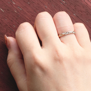 結婚指輪 K18PG ピンクゴールド ダイヤモンド 0.27ct ミラーカット 三角 レディースリング 18金 18k ダイヤリング 【295-k18pg】 ALPAZ163