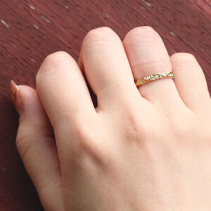 結婚指輪 K18YG イエローゴールド ダイヤモンド 0.27ct ミラーカット 三角 レディースリング 18金 18k ダイヤリング 【295-k18yg】 ALPAZ164