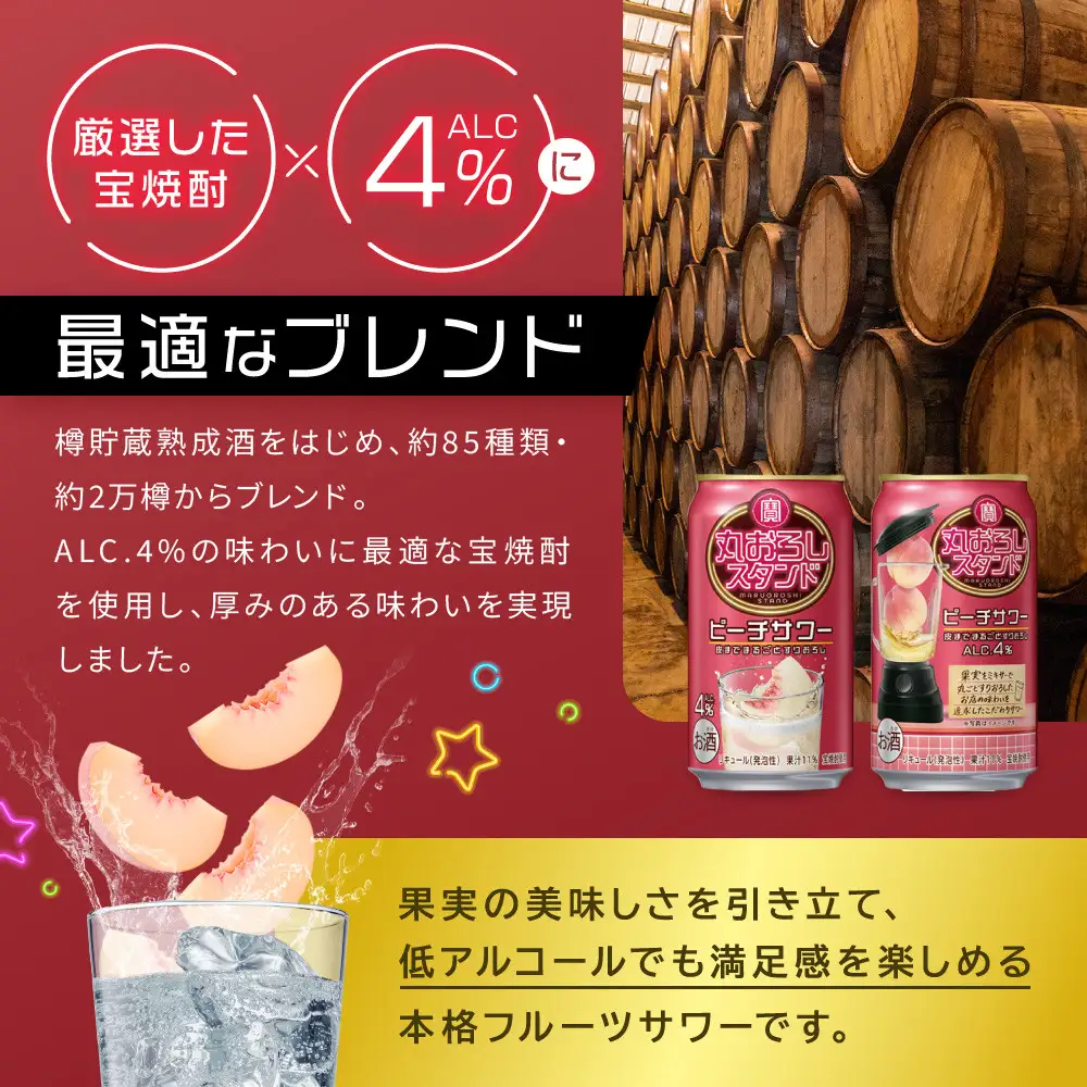 【宝酒造】寶「丸おろしスタンド」＜ピーチサワー＞（350ml×24本） ｜京都 酎ハイ チューハイ サワー 人気セット 酎ハイ