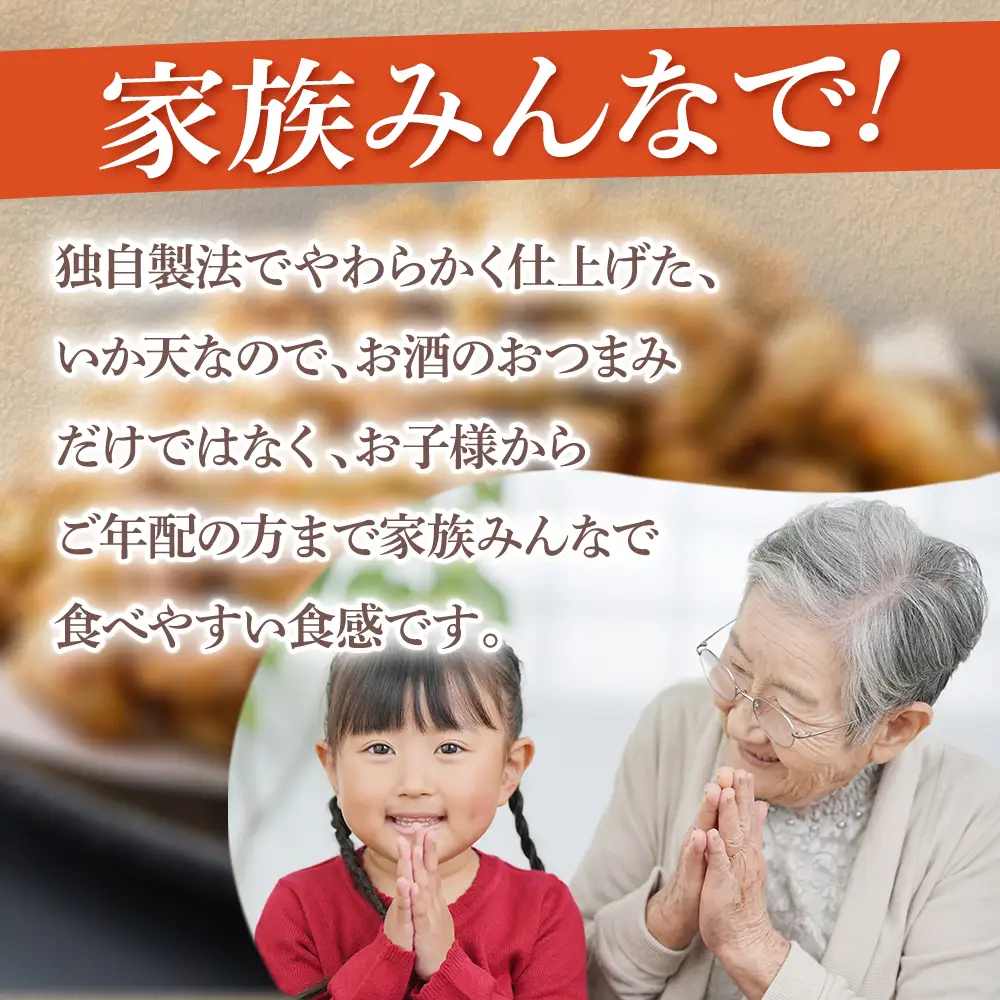 やわらか　おつまみいか天 1kg | やわらか おつまみ いか天 ソフトタイプ おやつ すり身 晩酌 自然解凍 貴千 いわき市 ふるさと納税 | AB012