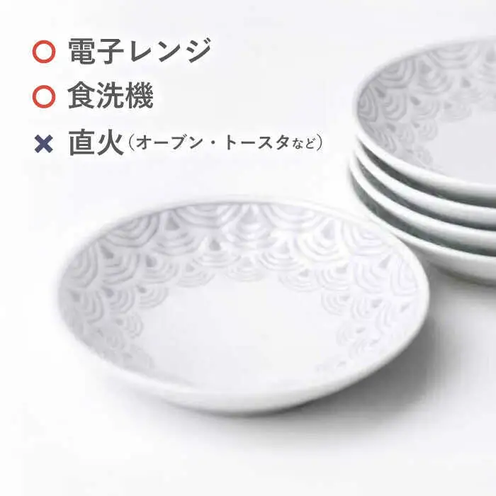 【波佐見焼】青海波グレー プレート Sサイズ 5個セット【聖栄陶器】[TG27]