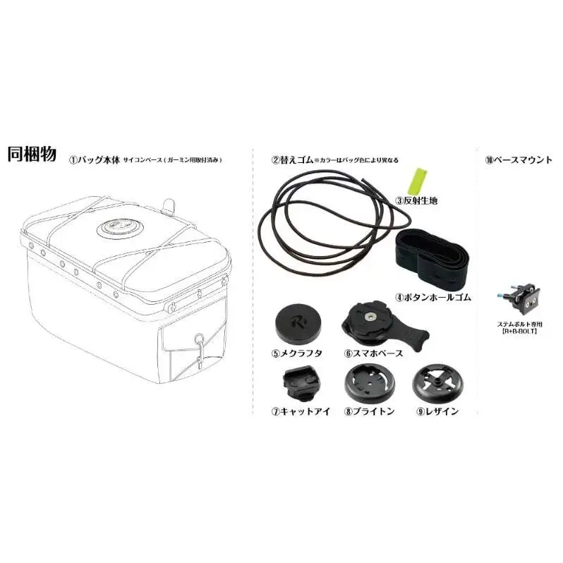 ライドオンバッグ ブラック/ピンク ステムボルト専用マウント ライドオンバッグ【R+Bag-BKPK-BOLT】【セット品】