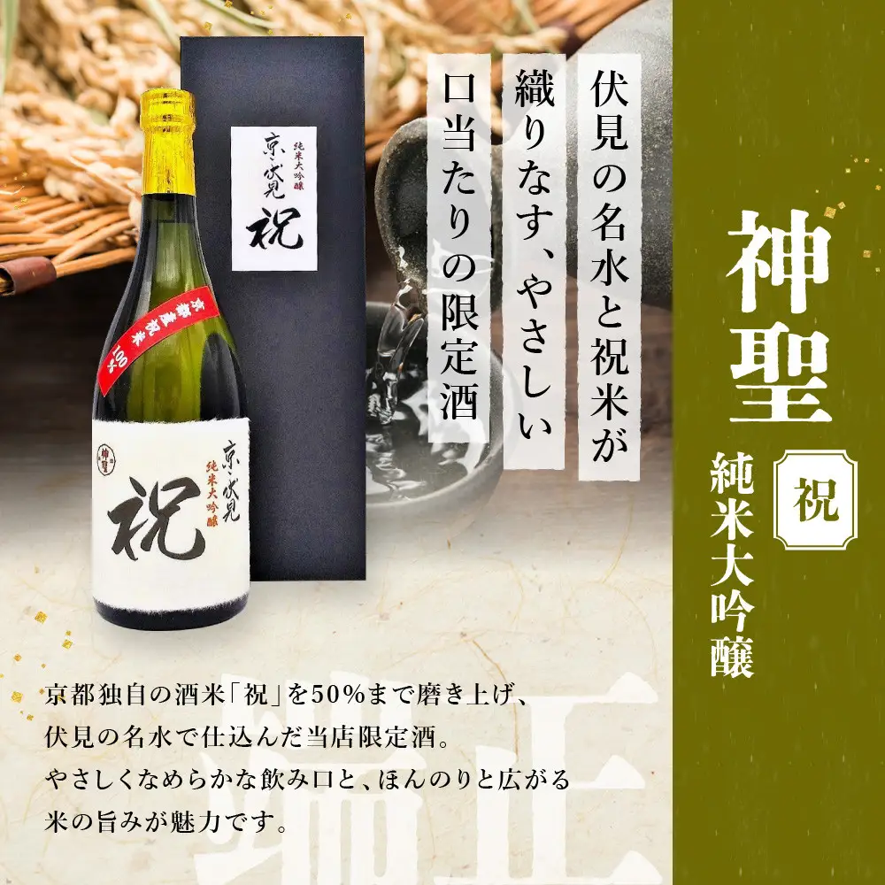【京都伏見の酒】京の酒米「祝」 純米大吟醸飲み比べセット2