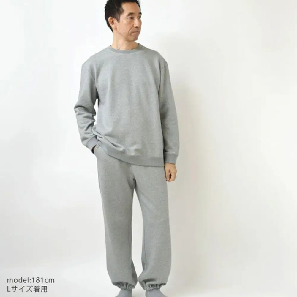 nayuta オーガニックコットン 裏起毛あったか スウェットシャツ グレー【L】ユニセックス 秋田県 大仙市