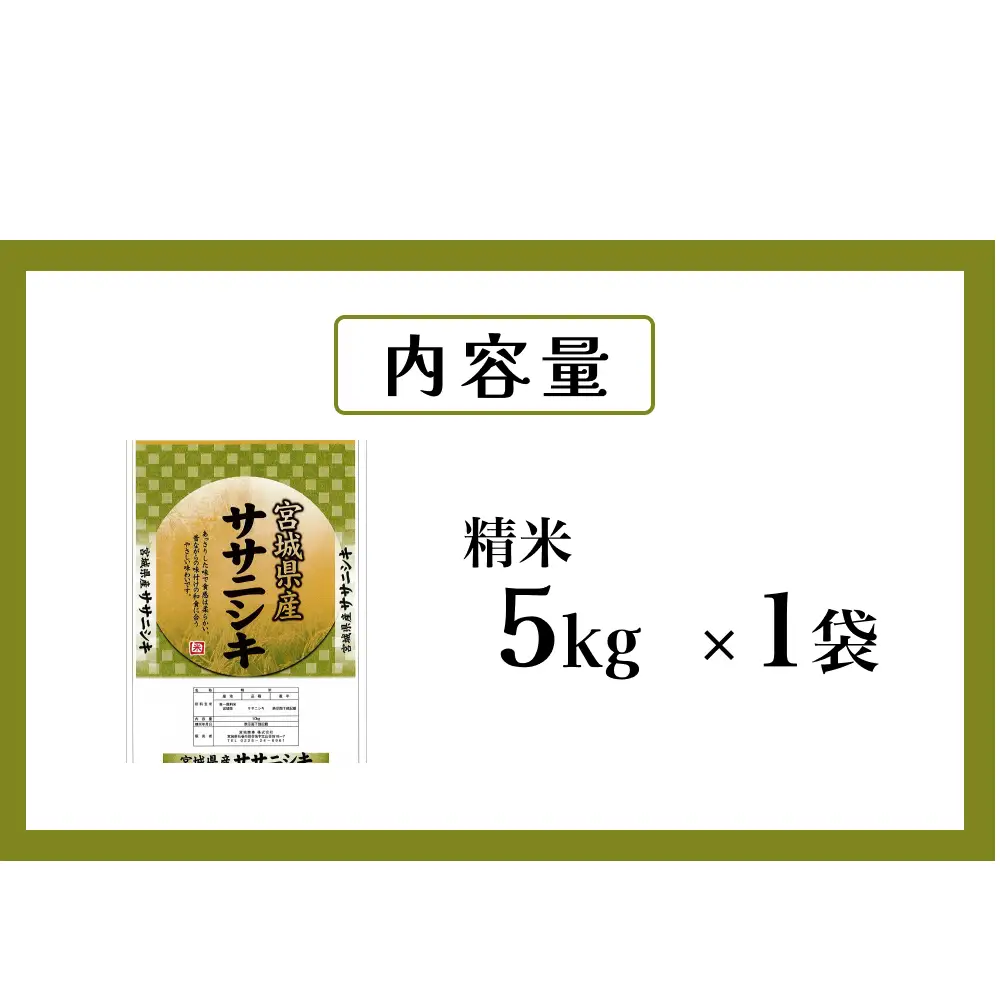 米 令和7年産 ササニシキ 精米 5kg お米 ごはん ご飯 飯 5キロ 単一銘柄米 主食 こめ コメ 家庭用 美味しい ブランド米 あっさり 食感 ささにしき おにぎり おかゆ 送料無料 宮城県 石巻 石巻市