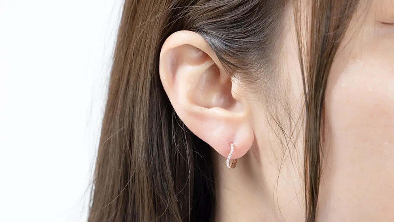 AQ-257　(LB-11)　 KeriA K10　10金　ラボグロウン　ダイヤモンド　ピアス　アクセサリー　ジュエリー　プレゼント フープ