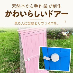 フェイクドアーのオブジェ 大 色:ブルー、ピンクから選択 フェイクドアー オブジェ 選べる カラー ドアー 扉 国産 ガーデン エクステリア ガーデニング オーナメント 手作業 強度 天然木 ナチュラル 庭 ベランダ 屋外 インテリア 防腐 防虫 愛知県 小牧市 送料無料 [161P20]