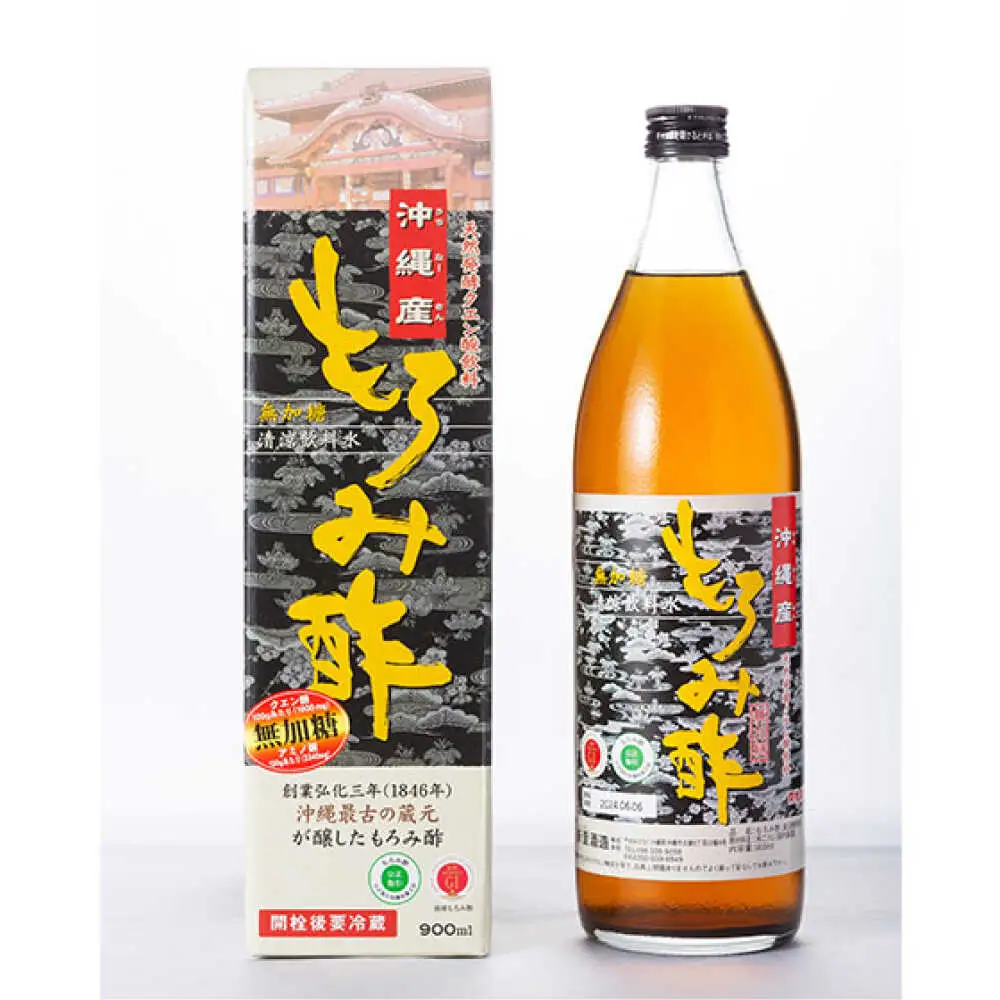 【全3回定期便】天然発酵クエン酸飲料 もろみ酢 900ml (無加糖) 無糖 健康飲料 健康食品 クエン酸 国産 沖縄市 / 新里酒造株式会社[BCAS011]