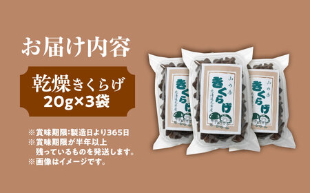 乾燥きくらげ 20g×3袋　《足寄町》　【特定非営利活動法人あしょろ観光協会】 [BEAE021]