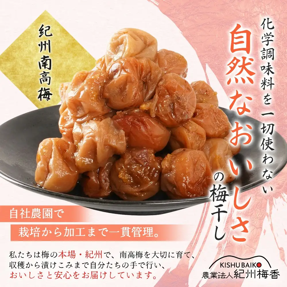 梅干し 紀州梅香の減塩3%つぶれ梅 500g x 2 訳あり 無添加梅干し【baiko005】