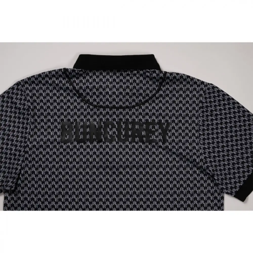 BUNCUREY　ゴルフウェア　モノグラム半袖ポロシャツ（BM23SS-01-006）ブラック／サイズ3