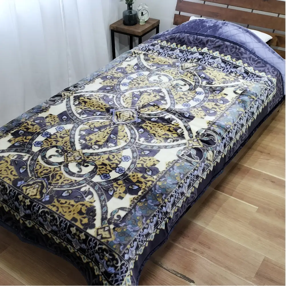 【シングル2枚組】贅沢カシミヤウール混わた入り嵩高毛布 (140×200cm)×１セット（ピンク1枚・ブルー1枚）  CAK-161-2P