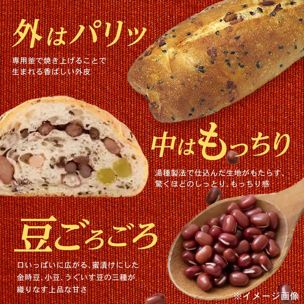 〈1週間以内に発送〉3種の豆 天然酵母フランス / 冷凍 パン 長期保存 4カ月保存 天然酵母パン ぱん フランスパン ハード 老舗 九州 金時豆 あずき 小豆 うぐいす豆 / 諫早市 / 株式会社フランソア[AHFJ001]