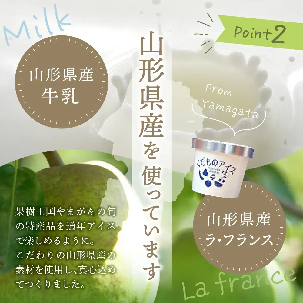 やまがたくだものアイス 12個 ラフランス 山形 フルーツ アイス