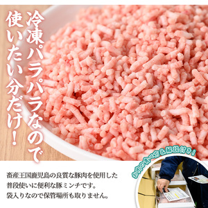 豚ミンチ15袋詰合せ 計3kg(200g×15P) 鹿児島県産 豚 ミンチ【株式会社南給】A959
