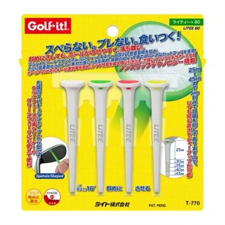 ライト　ライティー80(4本入)ホワイト　T-770　ノンスリップカップテクノロジー　ゴルフティー【1625715】