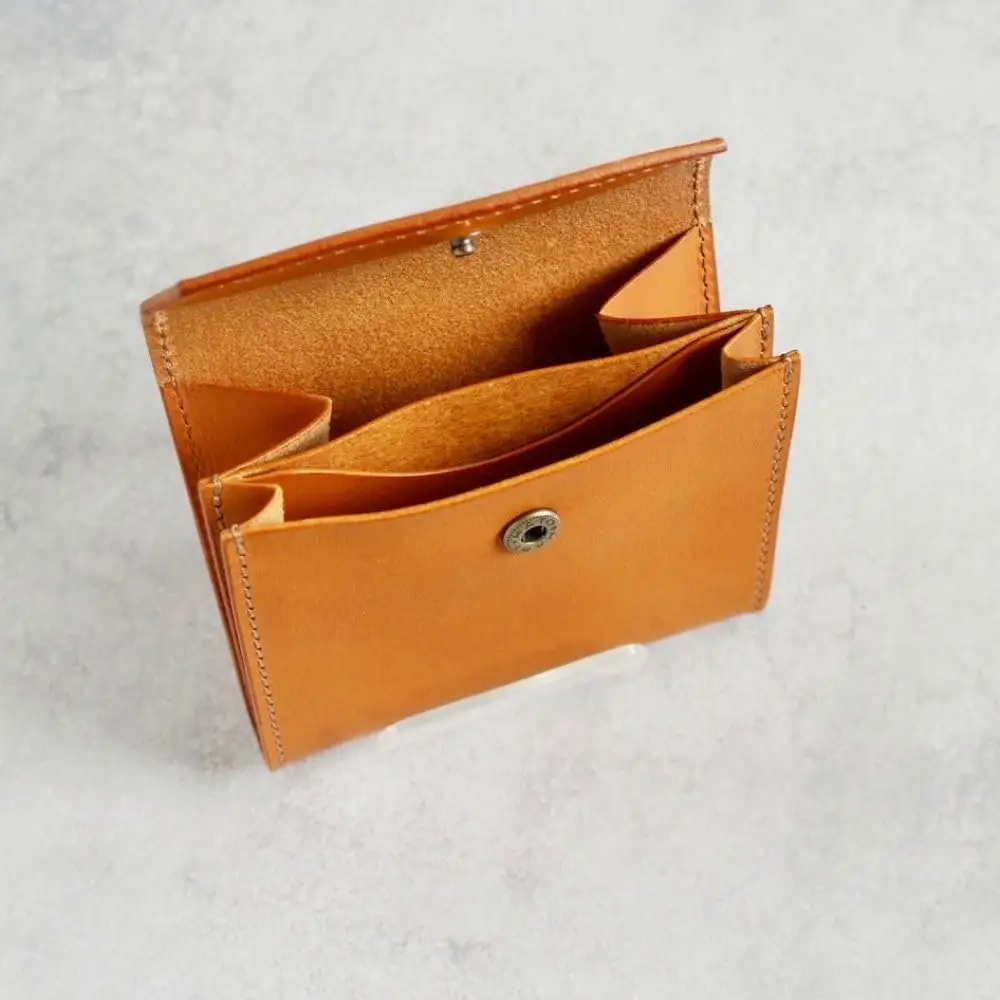 tanikoオリジナル セカンド財布（紺）《厚真町》【Taniko leather】[AXAP019]
