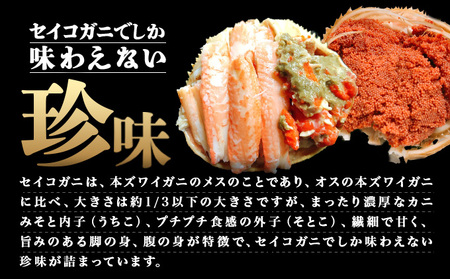 越前セイコガニ 　ボイル後1,000g以上 (ボイル前1,150g前後) [090-a018]
