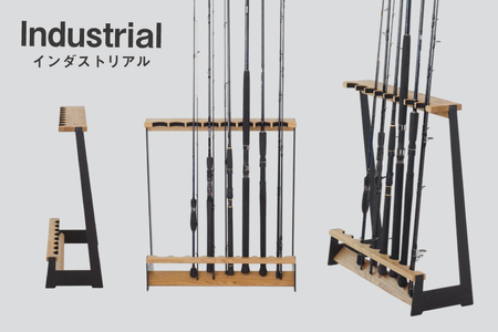 釣り ロッド スタンド 8本 収納 インダストリアル