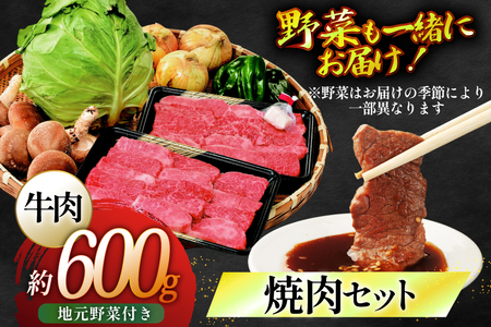 焼き肉 牛肉 長崎和牛 焼肉セット 大 300g 2p 安心の地元 野菜付