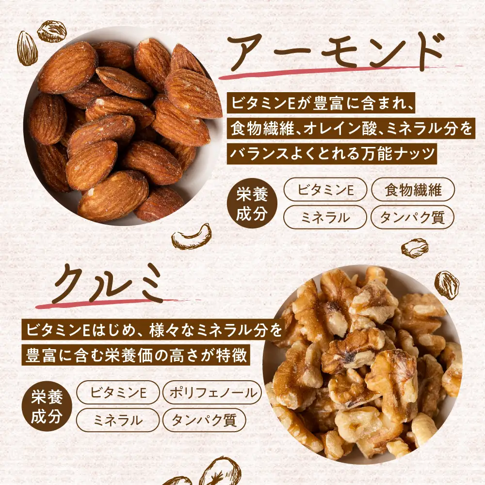 【ふるなびWEEK対象】4種 素焼き ミックスナッツ 2kg (1kg×2袋)｜ミックスナッツ