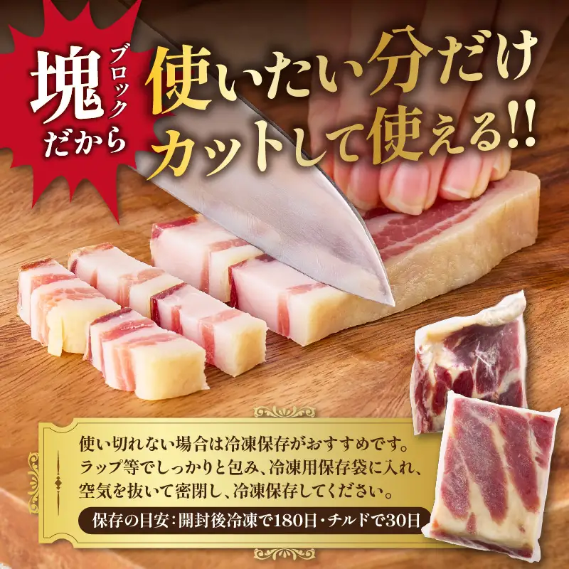 3回定期便 毎月 パンチェッタ 約200g×4 豚バラベーコン 生ベーコン
