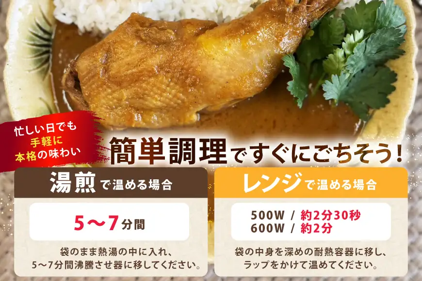 レトルト カレー 国産 骨付きモモ 1本 六ツ美のあの肉カレー 辛口 2個 計480g セット