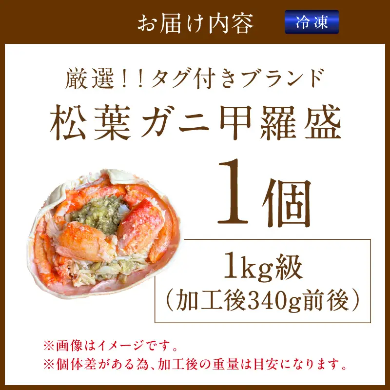 【厳選！タグ付きブランド蟹】松葉ガニ甲羅盛 1個（1000g級） ふるさと納税 松葉ガニ 甲羅盛 カニ 蟹 ズワイガニ 蟹みそ ほぐし身