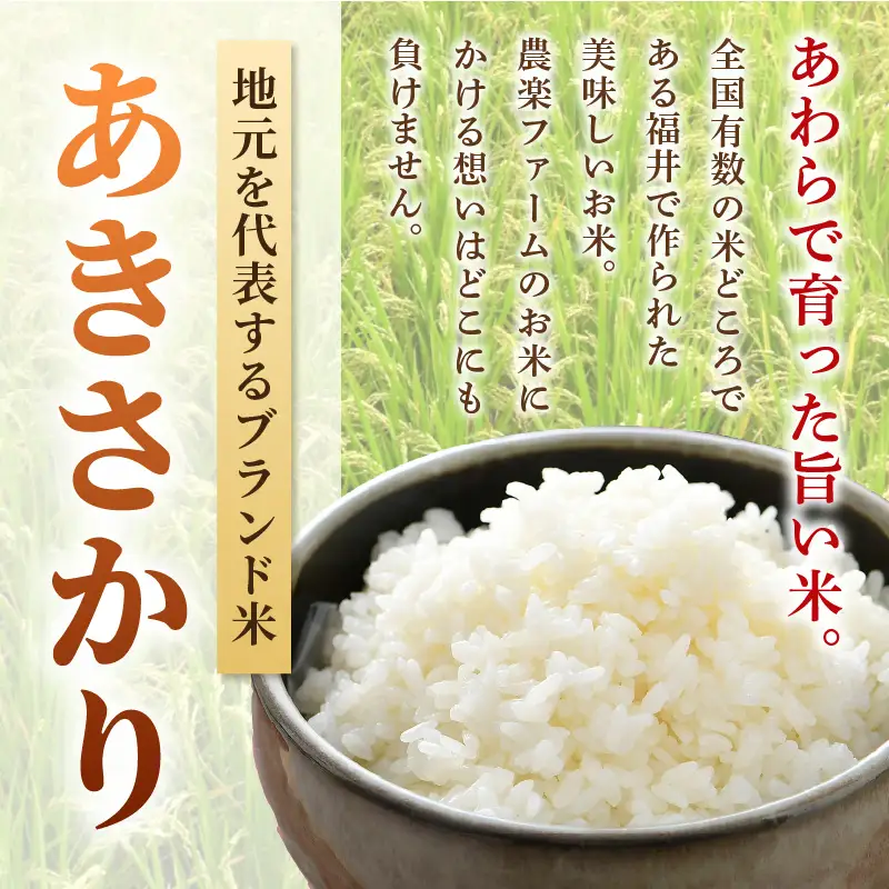 【令和7年産】定期便 ≪3ヶ月連続お届け≫ あきさかり 精米 10kg × 3回（計30kg） ／ 福井県産 ブランド米 ご飯 白米 お米 コメ 新鮮 [aw012-d010]