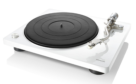 DENON MMカートリッジ対応フォノイコライザー搭載 本格マニュアル・レコードプレーヤー DP400WTEM ホワイト F24R-144