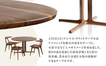 【KASHIWA】ANIMAS(アニマス)ラウンドテーブル 直径120cm |おしゃれ おすすめ 飛騨の家具 ウォールナット 柏木工 AM091