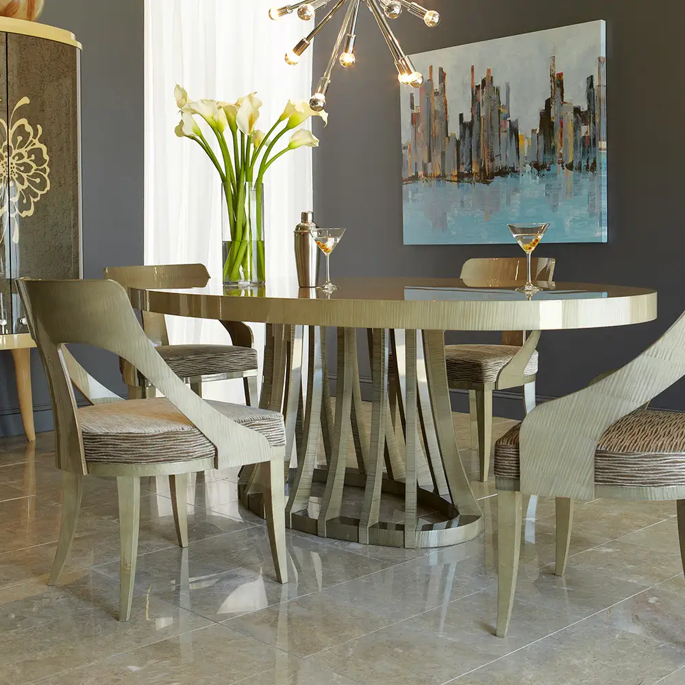 Opera Dining Table ／ 家具 オペラ ダイニングテーブル オリジナル家具 ブランド MATSUOKA マツオカ 松岡家具製造 高級感 上質 エレガント ラグジュアリー ワンランクアップ 洗練 ディテール 広島県 No.1157