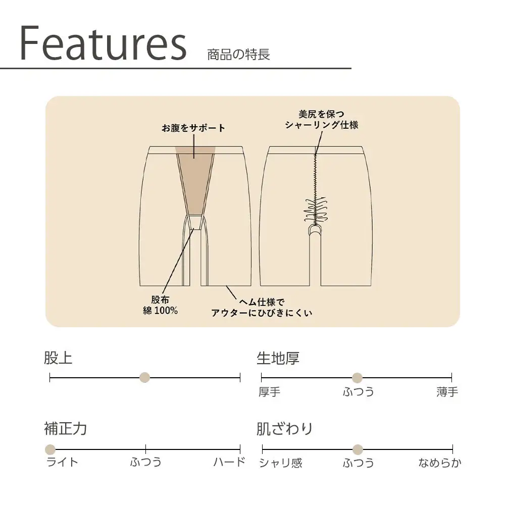 【B-THREE/ビースリー】ヒップを優しく包み上げる なめらかな肌触りのガードル(770091)