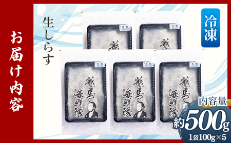 生 しらす(どろめ) 100g×5袋 しらす nz-0092