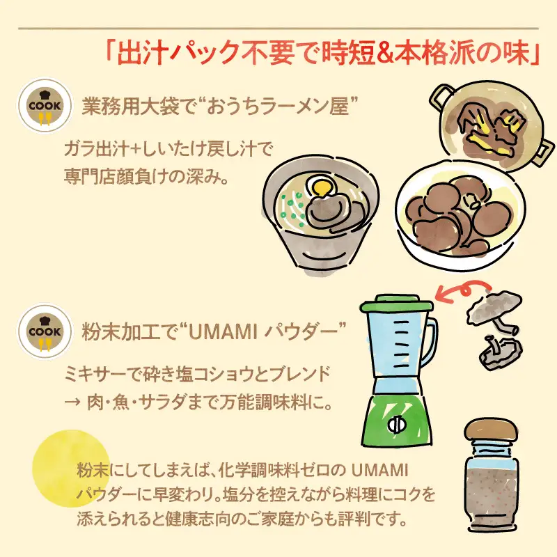 【 訳あり 】  鹿児島 原木 乾燥 しいたけ お得 セット 約500g K205-004