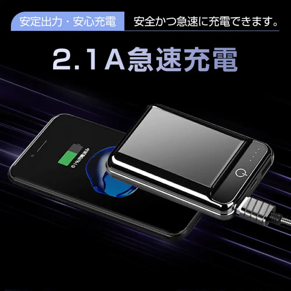 10000mAh 大容量 モバイルバッテリー＜レッド＞ 急速充電 防災電源 2.1A スマホ充電器 小型 軽量 USB2ポート 2台同時充電可能 LED液晶画面 残量表示 携帯充電器 iphoneX 【PL保険加入済み製品・安心】