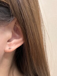 Pt900 カミナリモチーフピアス（PE8225）