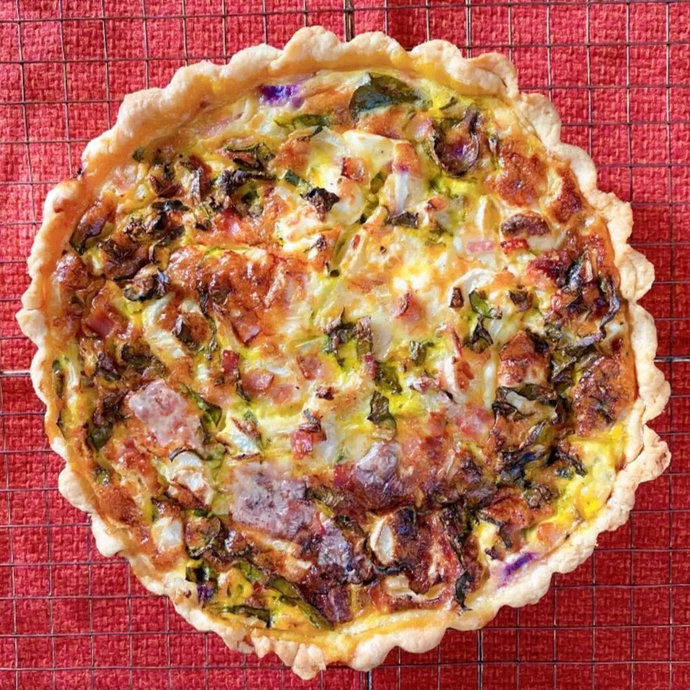 お野菜の米粉キッシュ ／ 惣菜 キッシュ グルテンフリー ロカボ 野菜キッシュ 栽培期間中 農薬 化学肥料 不使用 手作りキッシュ 米粉 特別栽培米粉 契約農家 お取り寄せグルメ 大阪府 No.349