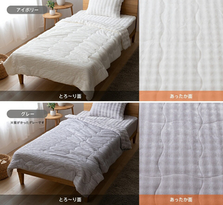 ホットとろーりブランケット（エアロゲル）　【ハーフ100×140cm】グレー _ タオルケット 毛布 〔Qc177-gy〕