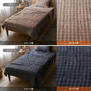 ホットとろーりブランケット（エアロゲル）　【ハーフ100×140cm】ブラウン _ タオルケット 毛布 〔Qc177-br〕