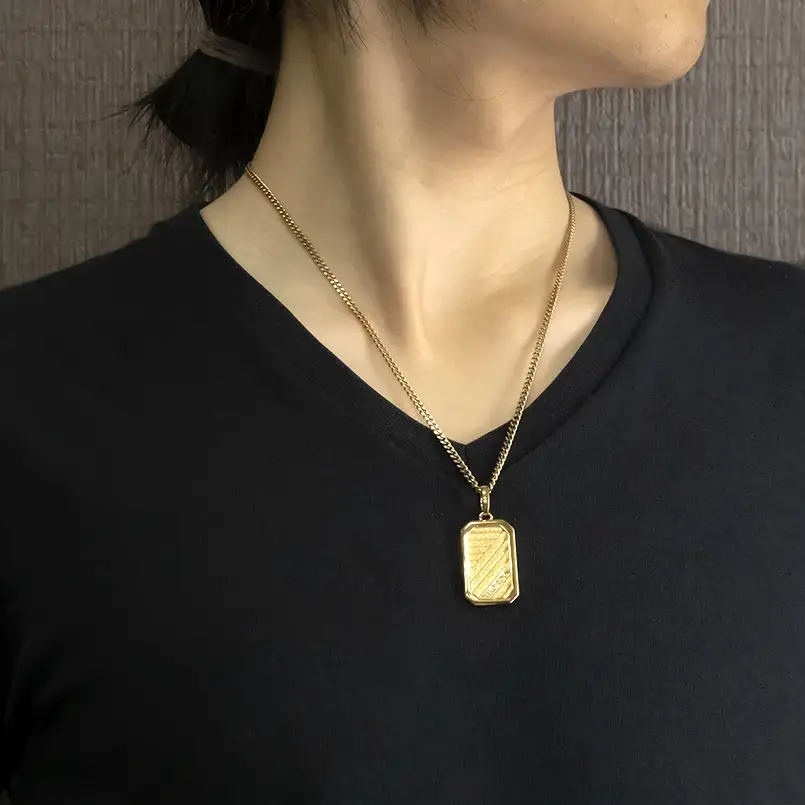18金 ネックレス K18 インゴット型 喜平用 ペンダントトップ 大ぶり 大きめ プレート ダイヤモンド ゴールド 18k ダイヤ イエローゴールドk18 キヘイ 人気 シンプル ジュエリー 大人 普段 使い 230404102dymbauni-p SWAA296