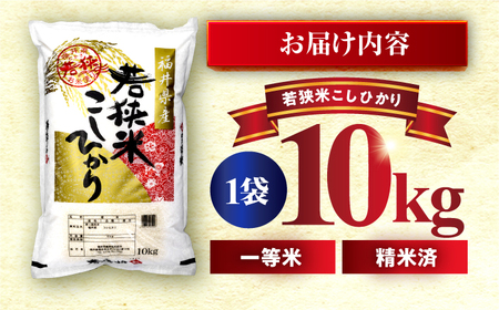  福井県産 コシヒカリ 精米 (白米) 10kg 一等級　福井県米 /甘みと粘りが際立つ 王道米 こしひかり 小浜市 / 若狭ふれあい市場[BFEL018]